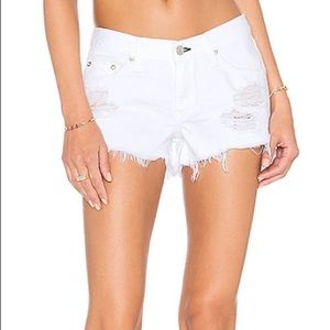 Rag & Bone cut-off white marin shorts